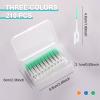 MIVAIUN 210 Pcs Silicone Interdental Brushes Dental Toothpicks,Silicone Floss Sticks Dental,Teeth Floss Sticks,Soft Gum Interdental Brush Toothpick Cleaning Tool for Oral Cleaning (Blue Green Orange) view 2
