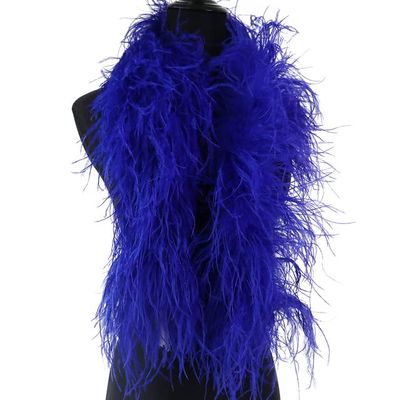 2 Meters Long White Ostrich Feather boa 4ply,6ply,10ply,15ply Thickness Ostrich Scarf Wedding Party Decoration Shawls-Blue,10ply