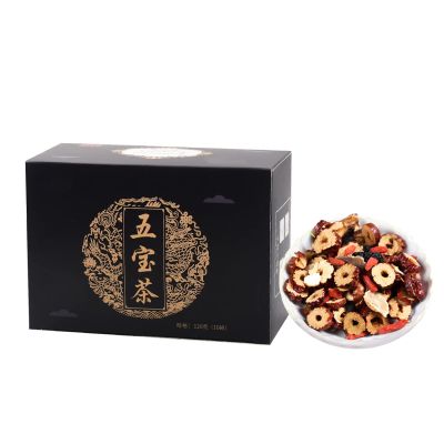 Aramox Five Treasures Health Tea, Ginseng Polygonatum Wolfberry Dried Jujube Mulberry Maca Nourishing Wellness Tea 10 Packs