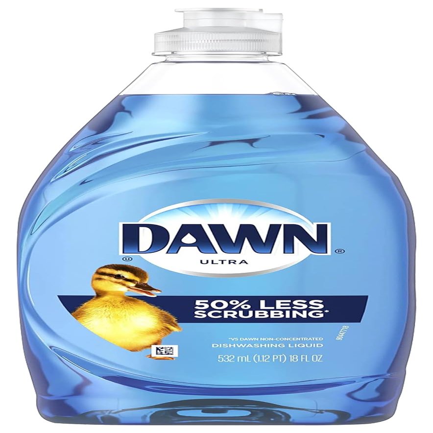 DAWN Ultra Dishwashing Liquid - Gentle Dawn Dish Soap - Dish Washing Liquid for Effective Cleaning - Kitchen, Laundry Stains, Greasy Tools - Household Supplies - Original Scent - 18 oz, 532ml