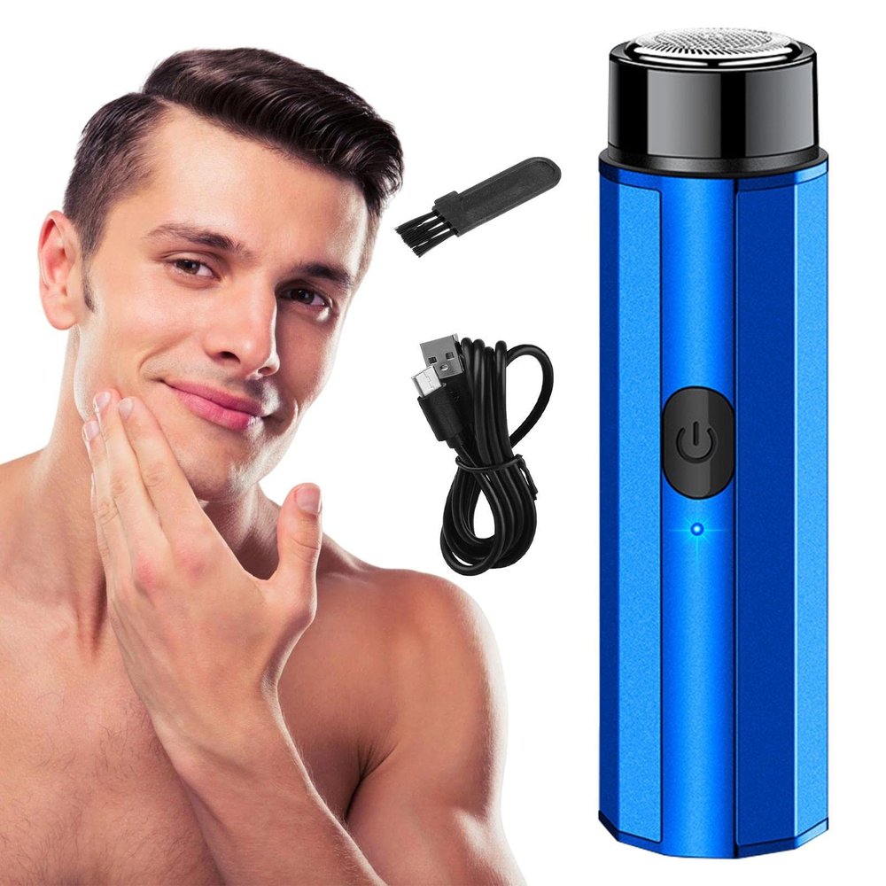 Travel Shaver | for Men - Mobile Pocket Size Foil Shaver, Wet Dry Use USB Rechargeable Beard Shaver Portable Hair Trimmer Rianpesn