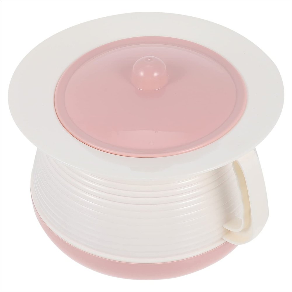 1PC Chamber Pot with Lid, Bedpan Bedside Urinal Bottle with Cover and Handle, Bucket Potty Urine Pots to, Suitable for Household Pregnant Kids Elderly Adults,Pink,One Size