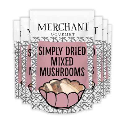 Merchant Gourmet Dried Mixed Mushrooms  Soak & Cook  Delicious Mix of Oyster, Shiitake & Porcini Mushrooms  Perfect in Risottos, Pasta & Soups  Pack of 6 x 30g Pouches
