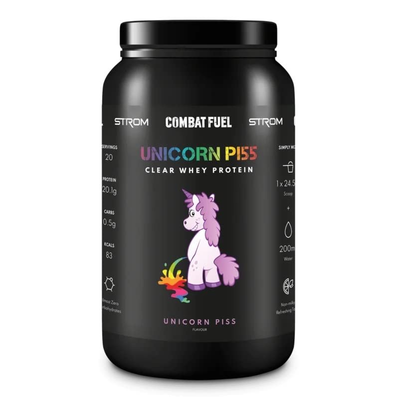 Combat Fuel Clear Whey Protein Shake Powder | 100% Military Safe | Muscle Growth and Recovery | Non-Milky | Refreshing Taste | High in Protein | 20 Servings per 490g Tub (Unicorn Piss)