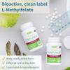 Igennus Clean Methyl Folate 400 mcg, 180 Tablets, Methylated Form of Folic Acid 5-MTHF (Vitamin B9), Vegan, Suitable for Pregnancy, Pure Formula, One-a-Day, 6 Month Supply view 2