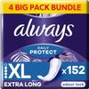 Always Daily Protect Extra Long Panty Liners 38 Liners, Odour Lock, Comfortable with Side Protection barriers view 1