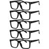 5-pack Oversized Reading Glasses Square Large Frame Readers for Men and Women - Black +1.75 view 1