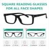5-pack Oversized Reading Glasses Square Large Frame Readers for Men and Women - Black +1.75 view 4