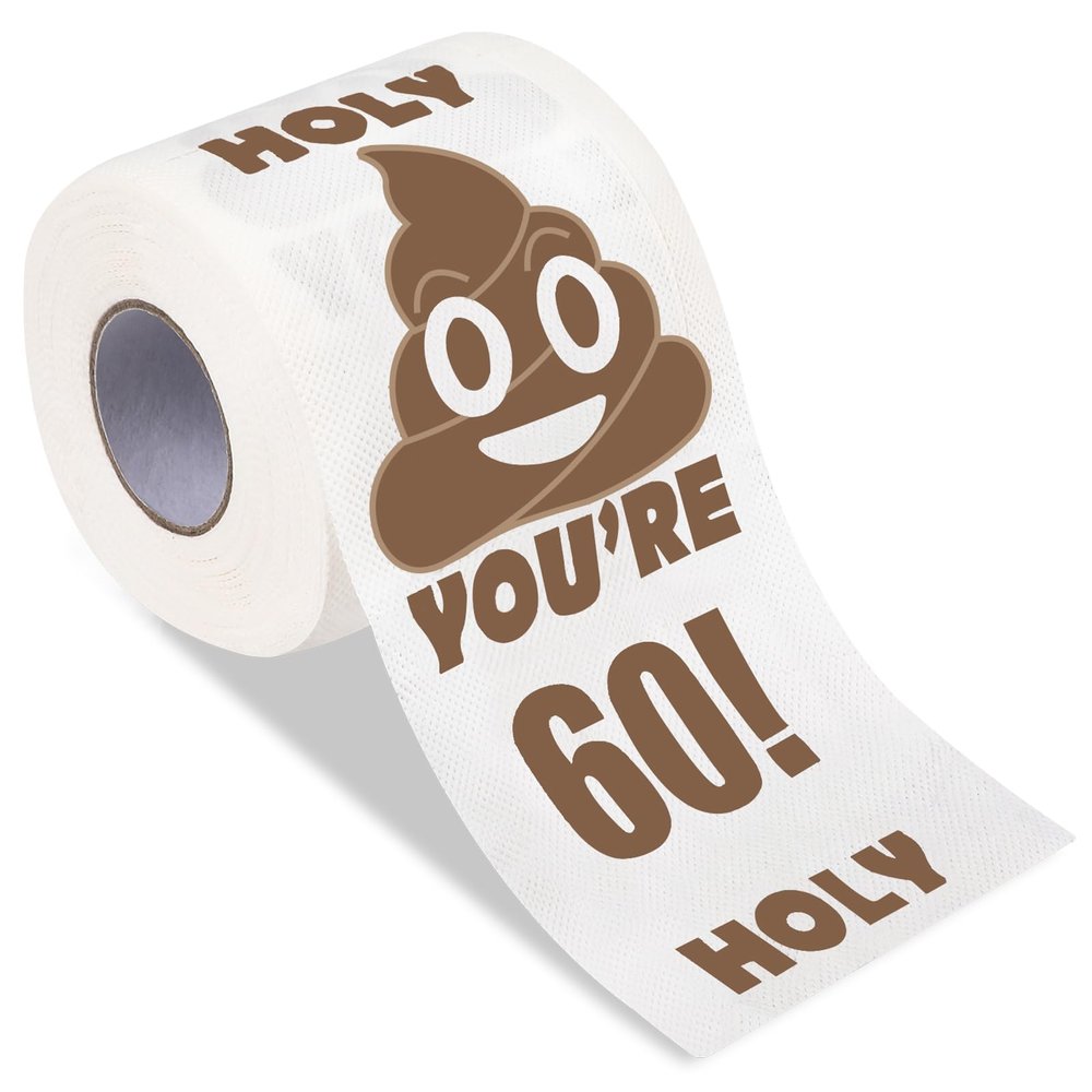 Qpout You're 60 Printed Toilet Paper, Funny Birthday Gift for Best Friend, Happy 60th Prank Surprise