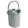 16 Litre Deluxe High Grade Plastic Mop Bucket Floor Cleaning Bucket with Removeable Wringer Attached | Easy Grip Carry Handle (Silver) - Made In UK view 1