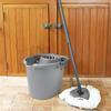 16 Litre Deluxe High Grade Plastic Mop Bucket Floor Cleaning Bucket with Removeable Wringer Attached | Easy Grip Carry Handle (Silver) - Made In UK view 2