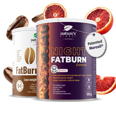 Nature's Finest by Nutrisslim 24-Hour Metabolic Support  OK!FatBurn Coffee & Night FatBurn Extreme  Vegan Powder Drinks with L-Carnitine, Guarana & Valerian  EU IFS-Certified