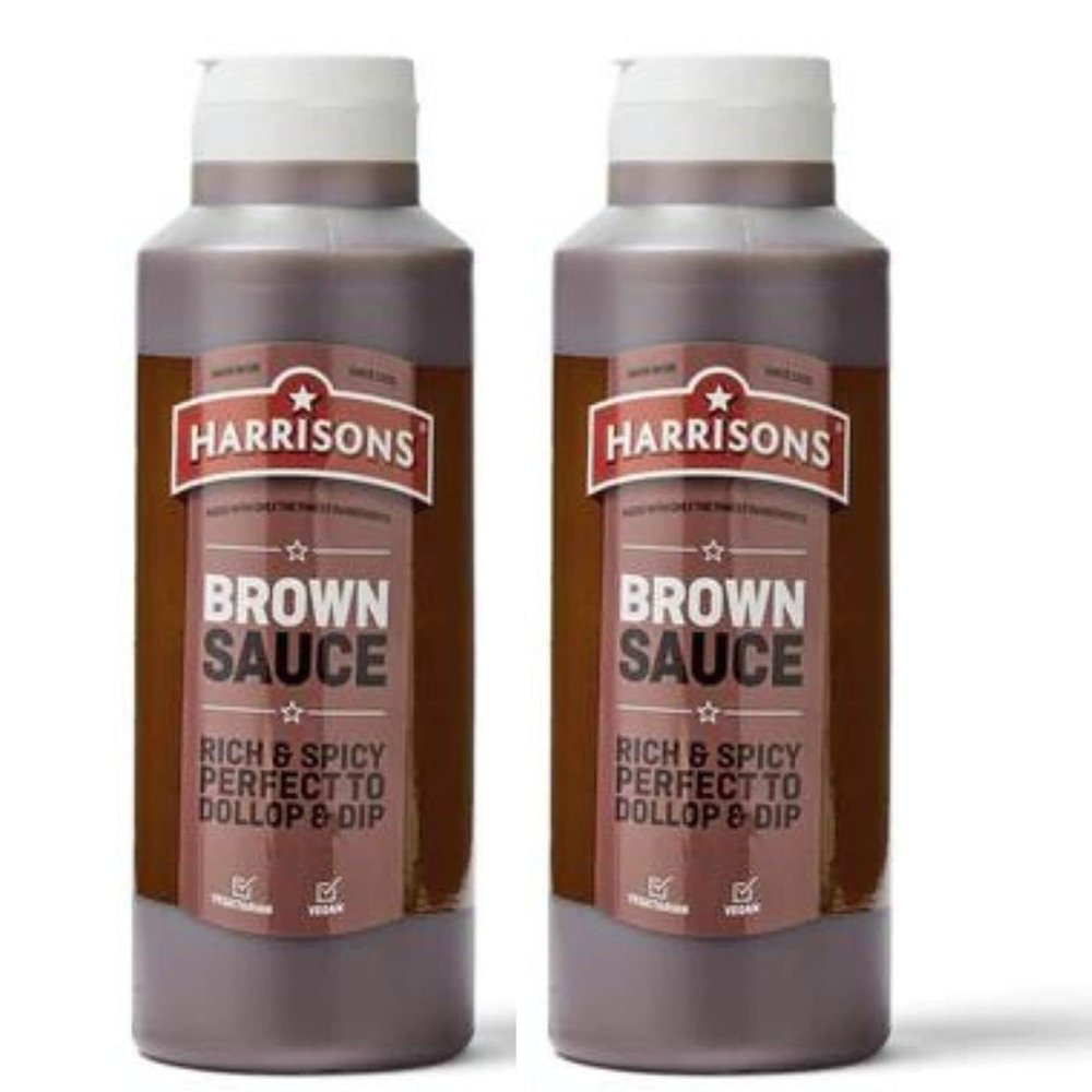 Harrison Brown Sauce Pack of 2 Brown Sauce Bottles 1 Liter Each Artificial Color or Flavor Made in UK