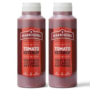 Harrison Tomato Ketchup Sauce Pack of 2 Tomato Ketchup Sauce Bottles 1 Liter Each Vegan Friendly, Gluten Free with No Soya, Dairy and Artificial Color or Flavor Made in UK
