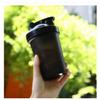 BKDRL Shaker Bottle for Protein Powder w. Classic Loop Top & BPA free,Secure Screw-On Lid, Stay Open Flip Cap,BPA Free-16oz (Whole Black-16Oz-400ML) (SKER-BTL) view 1