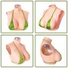 LXURY Crossdresser Breast Forms Silicone Breastplate High Collar B-G Cup Fake Boobs Enhancer Realistic Breasts for Cosplay,brown,F CUP`Silicone Filled view 2