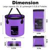 AUTODECO Collapsible Bucket 5 Gallon Container Folding Water Bucket Portable Wash Basin for Camping Fishing Travelling Outdoor Gardening Purple 1Pcs 20L view 3