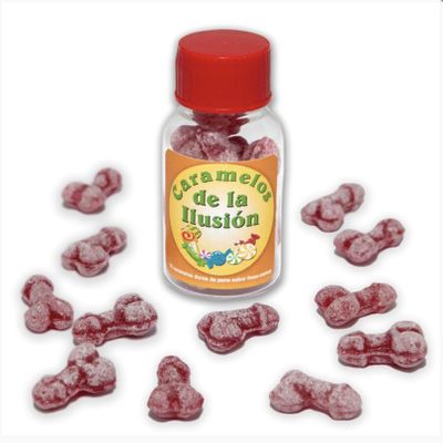 Bote DE 12 CARAMELOS PITO DE LA SALUD-Dinero-Amor DE SABOR FRESA-Cereza
