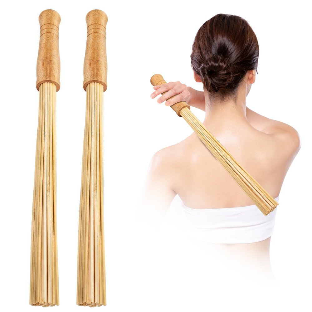 2PCS Bamboo Massage Sticks,Bamboo Therapy Massage Body Tool for Relax Muscles (2)
