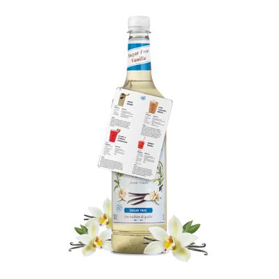 Blue Nile Recipe Card + Sugar-Free Vanilla Syrup for Coffee, Iced Lattes, Tea, Cocktails & Desserts | 1L Bottle | Keto, Low Carb, Zero Sugar, Classic Vanilla Flavor
