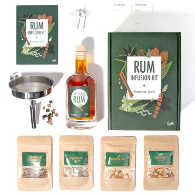 Rum Infusion Kit by Craftly | Natural Botanicals for Homemade Cocktails | Great Gift for Christmas, Wedding, Birthday, Valentines Day, Retirement | Gift Ideas for Men & Women l Spices & Bottle