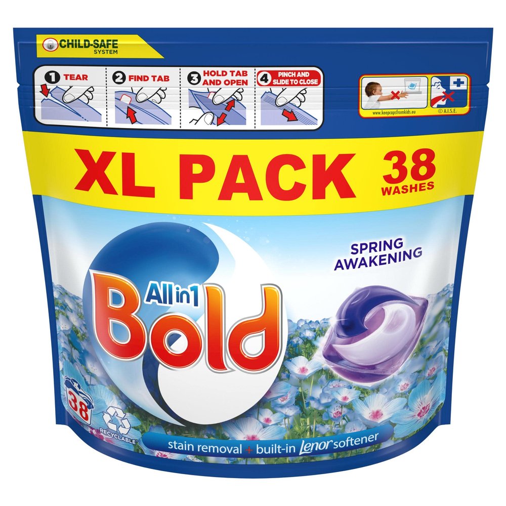 Bold All-in-1 PODS Washing Liquid Capsules 38 Washes, Spring Awakening
