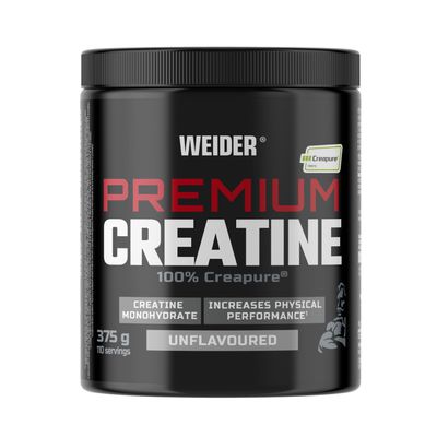 Weider Premium Creatine (375g) UnFlavoured. 100% Pure Creatine Monohydrate Creapure, No Sugar, no additives, Vegan, Increases Physical Performance (110 Servings)
