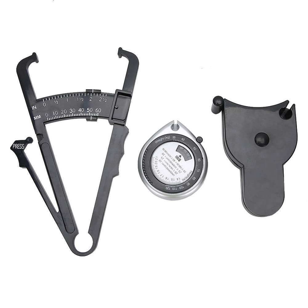 3 pcs Metric Body Fat Tester, Measuring Waist Fat Thickness Retractable Weight Loss Caliper, BMI Tape Measure Body Composition MonitorsFitness & Activity Monitors