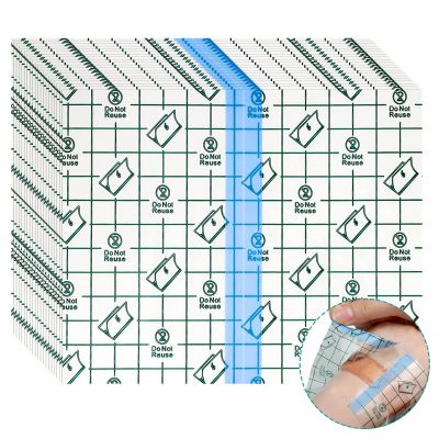 20 Pieces Tattoo Aftercare Waterproof Bandage, 10 x 12 cm Transparent Stretch Adhesive Bandage, Clear Adhesive Bandages, Protective Waterproof Film Dressing Cover Tape, Second Skin Tattoo Cover