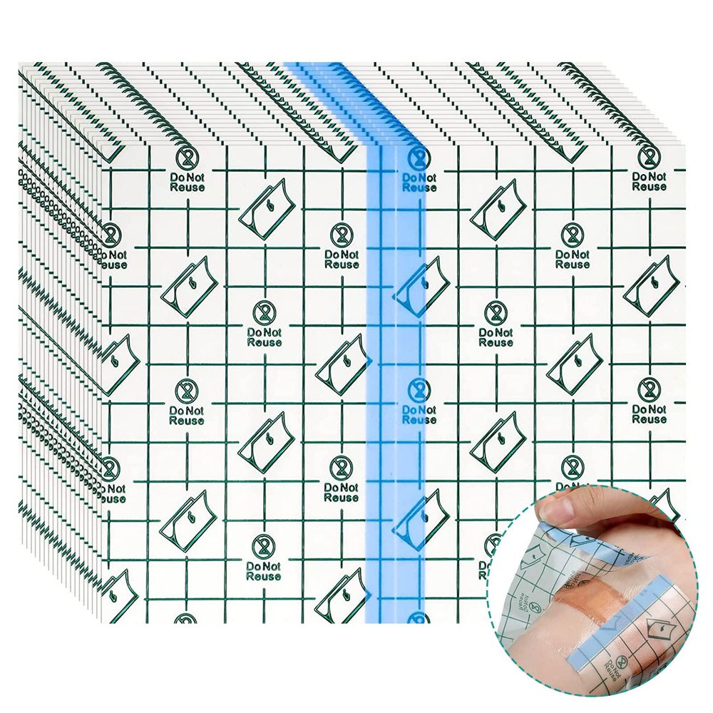 20 Pieces Tattoo Aftercare Waterproof Bandage, 10 x 12 cm Transparent Stretch Adhesive Bandage, Clear Adhesive Bandages, Protective Waterproof Film Dressing Cover Tape, Second Skin Tattoo Cover