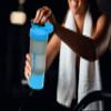 Set of Blue and Green - Nitro Plastic Protein Shaker Bottle On The Go with Rust-Free Steel Spring Ball Flip Cap BPA Free Detachable Storage Cup Spill Proof Gym Sports Supplements Measurable - 600 ml view 4