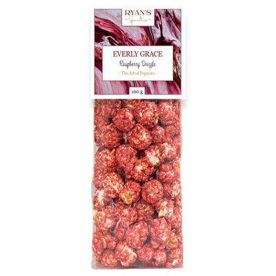 Everly Grace Popcorn  Raspberry Drizzle, 100 g  Popcorn bags with fruity raspberry from our manufactory in Augsburg, Germany