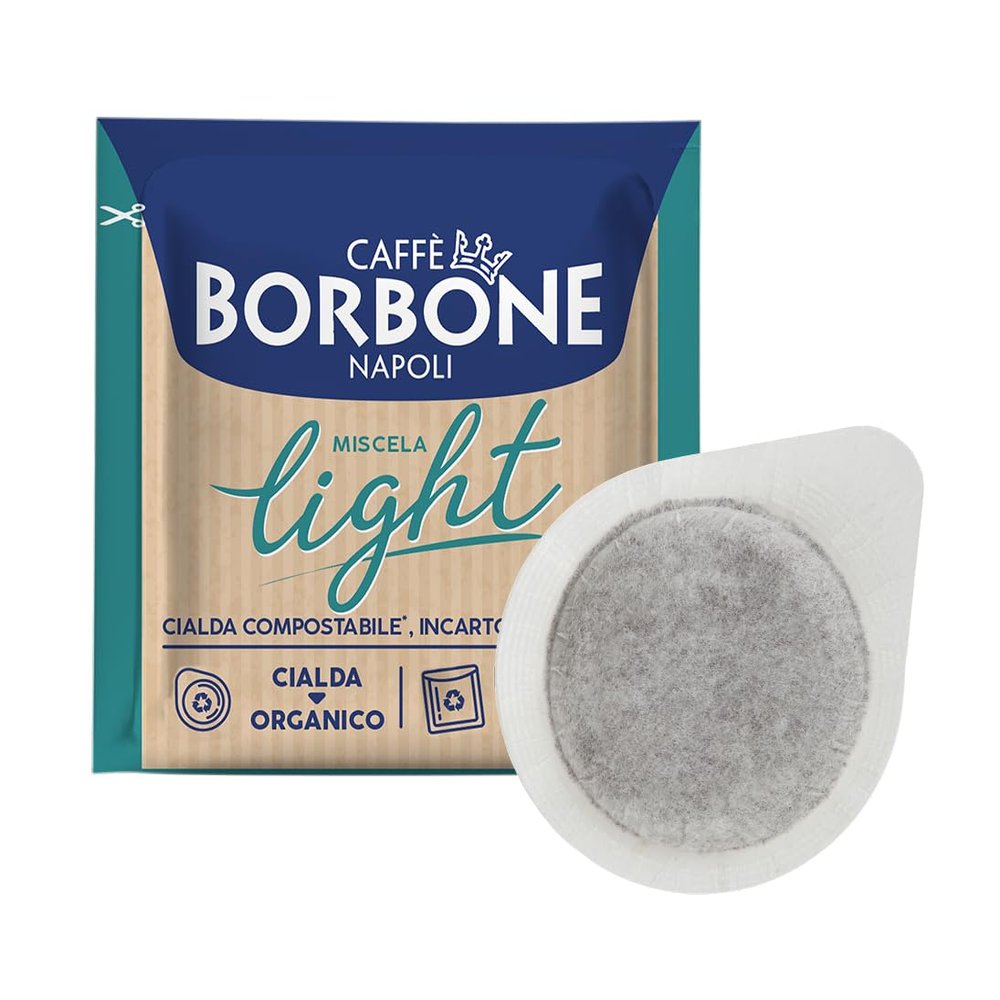 Caff Borbone Compostable Pod, Light Coffee Blend, 50% less caffeine than the Blue Blend - 150 Pads - Compatible with ESE System Paper Pads 44 mm
