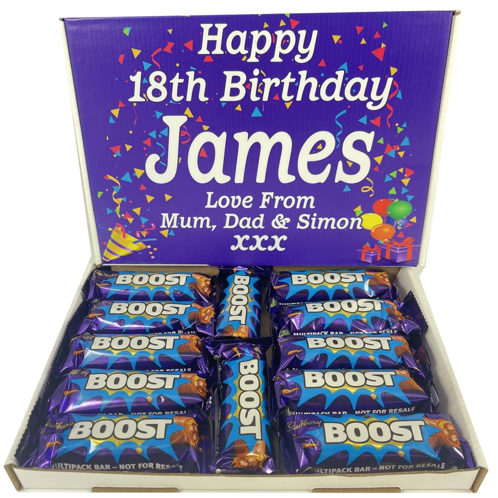 Personalised Letterbox Friendly Chocolate Gift Box Hamper Personalised Sweet Gift for Him or Her Perfect for Birthdays, Christmas or Any Occasion (Compatible With BOOST)