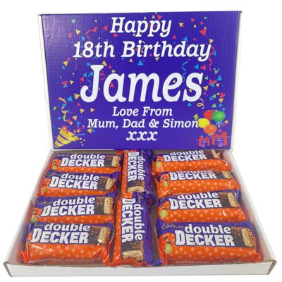 Personalised Letterbox Friendly Chocolate Gift Box Hamper Personalised Sweet Gift for Him or Her Perfect for Birthdays, Christmas or Any Occasion (Compatible With DOUBLE DECKER)