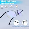 Xnourney 3 Pack Blue Light Blocking Reading Glasses for Men, Stylish Half Frame Metal Computer Readers, Lightweight Spring Hinge Eyeglasses Anti Eyestrain/Glare/UV (Mix Color, Black+Grey+Brown, 1.5) view 3