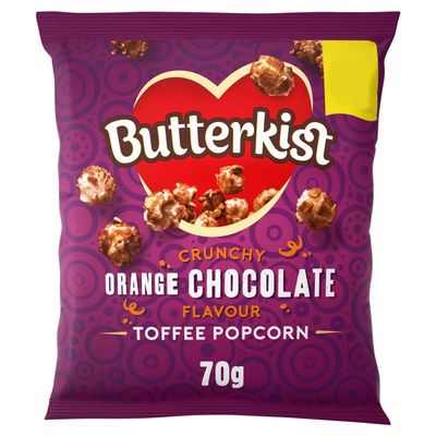 Butterkist Crunchy Orange Chocolate Flavour Toffee Popcorn 70g-Food