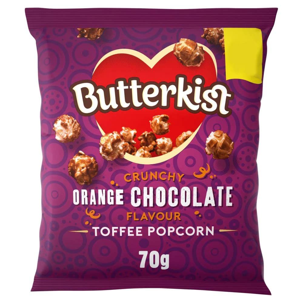Butterkist Crunchy Orange Chocolate Flavour Toffee Popcorn 70g-Food