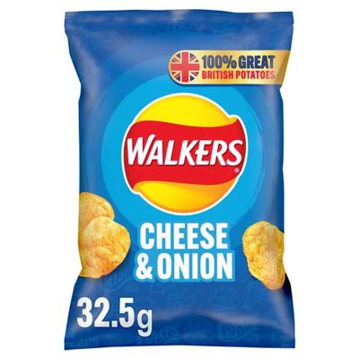 Walkers Cheese & Onion Crisps 32.5g-Food