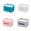 osiuujkw Box Rectangular Plastic Striped Storage Organizer Foldable Cover Grids Paper Holder Home Bookcase Decoration, White view 3