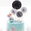 Conruich Cake Decoration 35th Birthday Man, Cake Topper Happy 35th Birthday Black, Glitter Cake Topper 35th Birthday Balloons Confetti Paper Fans for Birthday Cake Decoration 35 Years Women Men view 3