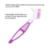 2Pcs Denture Cleaning Brush, 16.5x3cm/6.5x1.2inch Double Bristle Head Denture Toothbrush Hard False Tooth Cleaner Brush Dual Head Multi Layered Bristles and Dual Angled for Dentures Care view 2