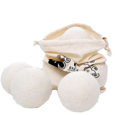 Wisecoco 6Pcs Wool Dryer Balls, Natural Fabric Softener Handmade Reusable Organic Wool Laundry Balls, Reduces Clothing Wrinkles & Saves Drying Time for Home