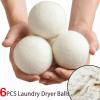 Wisecoco 6Pcs Wool Dryer Balls, Natural Fabric Softener Handmade Reusable Organic Wool Laundry Balls, Reduces Clothing Wrinkles & Saves Drying Time for Home view 4