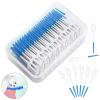 KIPTVO Interdental Brushes 200PCS Silicone Floss Sticks Blue Picks Interdental Brush Portable Oral Tooth Clean, for Oral Cleaning (Blue) view 1