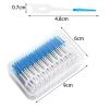 KIPTVO Interdental Brushes 200PCS Silicone Floss Sticks Blue Picks Interdental Brush Portable Oral Tooth Clean, for Oral Cleaning (Blue) view 2