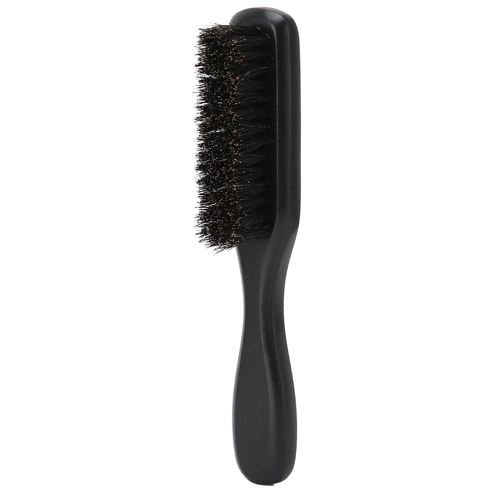 Beard Brush for Men,Beard Grooming Brush,Stiff Boar Bristles Beard Brush Hair Combs with Wooden Handle for Beards, Moustaches, Skin & Hair Care Black