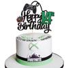 Xsstarmi 1 Pack Happy 14th Birthday Cake Topper Glitter Cheers to 14 Years Cake Pick Decoration for Game Theme Happy 14th Birthday Party Cake Decoration Supplies Black view 1