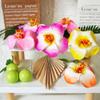 25 PCS Flower Cake Topper Hawaiian Cake Decorations with Palm Leaves Hibiscus Flowers Balls for Hawaii Aloha Jungle Summer Theme Wedding Birthday (Multicolour) view 3