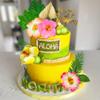 25 PCS Flower Cake Topper Hawaiian Cake Decorations with Palm Leaves Hibiscus Flowers Balls for Hawaii Aloha Jungle Summer Theme Wedding Birthday (Multicolour) view 4